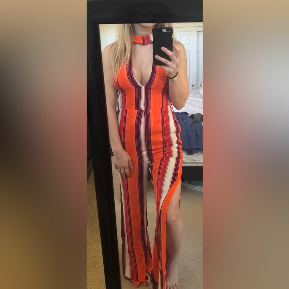 Vici Dolls Jumpsuit - Orange - Size Small
